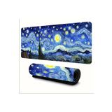 sgeteknoloji 70X30 CM VAN GOGH YILDIZLI GECE TASARIMI KAYDIRMAZ TABAN SPEED YÜZEY OYUNCU MOUSE PAD GAMİNG