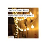 sgeteknoloji Güneş Enerjili 5 Metre 20 Led Sarı Bahçe Teras Parti Balkon Süsü Aydınlatma Lambası