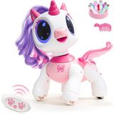 SGILE Robot Çocuklar, Kızlar için Unicorn Hediyeleri, LED Gözlü ve Müzikli Uzaktan Kumandalı Unicorn Oyuncak, Çocuklar İçin Hareket Kontrollü Programlanabilir RC Robot Doğum Günü 3 4 5 6 7 8 Yıl