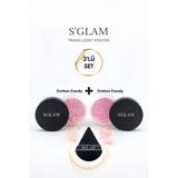 S'GLAM Pudra Seti Ve Pudra Süngeri (Pink-Pink)