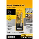 Sgs 1415 5 Parça Elmas Beton Matkap Ucu Seti 280 W Güç ve Anahtarlı Mandren ile Maksimum Performans