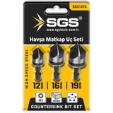 Sgs 1474 Havşa Matkap Ucu Seti (12MM-16MM-19MM) Yüksek Dayanıklılık ve Profesyonel Kullanım İçin