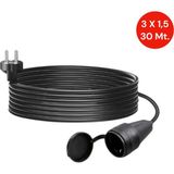 Sgs 3x1,5 Mm² 30 Metre Uzatma Kablo Tekli Dişi Priz – Elektrikli Çim Biçme Makinesi Için - Siyah
