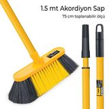 Sgs 4165 Hortum Girişli Teleskopik Oto Yıkama Fırçası 1.5 Metre (23 Cm) - Çizmez Araç Fırçası