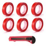 Sgs 6 Adet 18 mm x 2 mt Çift Taraflı Bant Akrilik Şeffaf Vhb Bandı ve Falçata