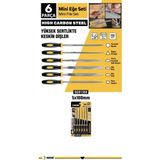 SGS 6 Parça Mini Eğe Seti 5x180 mm | Yüksek Karbon Çelik, Dayanıklı ve Ergonomik