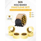 Sgs Akrilik Koli Bandı 6'Lı Ekonomik Paket - 45 Mm X 100 M Şeffaf Bant Ve Kesme Makinesi