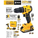 Sgs Akülü Darbeli Matkap Seti 20 Volt - 2 Amper 2 Akü ile Taşınabilir Kullanım İçin