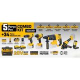 Sgs Combo Set 5 Parça (Darbeli Matkap/Kırıcı-Delici Matkap/Avuç Taslama Makinesi/Darbeli Somun Sıkma/Led Fener) Sgs5451