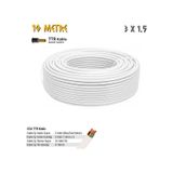 SGS Elektrik Tesisat Kablosu - 3x1.5 CCA TTR 24x0.18 - Beyaz - 10 mt.