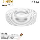Sgs Elektrik Tesisat Kablosu - 3x2.5 Cca Ttr 48X0.18 - Beyaz - 3 Mt. - 3 Metre
