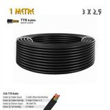SGS Elektrik Tesisat Kablosu - 3x2.5 CCA TTR 48x0.18 - Siyah - 1 mt.
