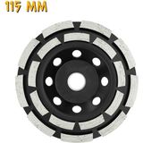 Sgs Elmas Beton Mermer Granit Taşlama Diski - Çift Sıra - 115 Mm. - Gri - Siyah