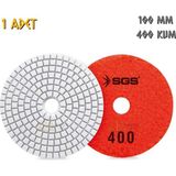 Sgs Elmas Polisaj Pedi Mermer-Granit-Fayans - Islak - 400 Kum - 1 Adet - Kırmızı - 100 mm.