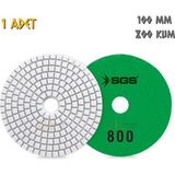 Sgs Elmas Polisaj Pedi Mermer-Granit-Fayans - Islak - 800 Kum - 1 Adet - Yeşil - 100 mm.