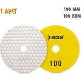 Sgs Elmas Polisaj Pedi Mermer-Granit-Fayans - Kuru - 100 Kum - 1 Adet - Sarı - 100 mm.