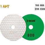 Sgs Elmas Polisaj Pedi Mermer-Granit-Fayans - Kuru - 800 Kum - 1 Adet - Yeşil - 100 mm.