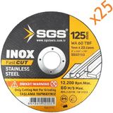 Sgs Inox Metal Kesici Taş 125×1 mm 25 Adet