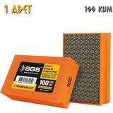 Sgs Islak ve Kuru Elmas El Zımpara Pedi - 100 Kum - 1 Adet - Turuncu