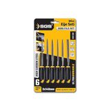 SGS Mini Eğe Seti, 6 Parça, 3x140 mm, Metal El Aleti, Model SGS1356