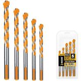 Sgs Multi Matkap Ucu Seti - Ahşap-Tuğla-Metal-Fayans-Seramik - 5-6-7-8-10 Mm. - 5 Parça - Gri
