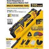 Sgs Raspalama Zımparalama Makine Seti 310 Watt 23 Parça - Metal Ahşap Kazıyıcı - Beyaz