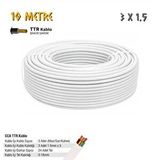 SGS Sgs Elektrik Tesisat Kablosu - 3x1.5 Cca Ttr 24x0.18 - Beyaz - 10 Mt.