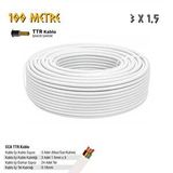 SGS Sgs Elektrik Tesisat Kablosu - 3x1.5 Cca Ttr 24x0.18 - Beyaz - 100 Mt.
