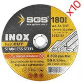 Sgs2151 İnox Metal Kesici Taş 180×1.6 10 Adet