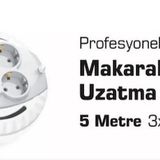 Sgs2190 Makaralı Uzatma Kablo 4 Lü 5 Metre 3x1mm 3000 Watt