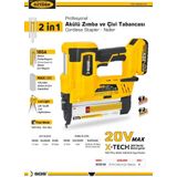 Sgs5165 - 20 Volt 4 Amper Akülü Şarjlı Zımba Ve Çivi Çakma Tabanca Makinesı