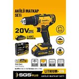 sgs5249 20 volt 1.5 amper akülü şarjlı matkap vidalama seti çift akülü 35 nm tork