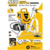 SGS5280 Profesyonel Elektrikli Boya Püskürtme Makinesi 1010 Watt 207 Bar Güçlü Havasız Püskürtme