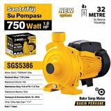 Sgs5386 Santrifüj Su Pompası 750 Watt 1.0 Hp Su Çekme Dinamosu Bakır Sargı