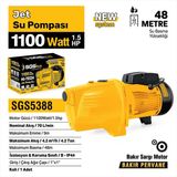 Sgs5388 - Jet Su Pompası 1100 Watt 1.5 Hp - 48 Metre - Bakır Sargı Motor