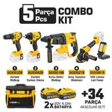 Sgs5451 Combo Set 5 Parça Matkap Hilti Avuç Taşlama Somun Sıkma Fener