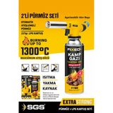 Sgs782 Bütan Propan Kamp Ocak Pürmüz Seti 1300 Derece Isıtma Yakma Kaynak.