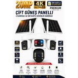 Sgx-479 4 Kameralı Çift Solar Güneş Enerjili Kamera Sim Kartlı Güvenlik Kamerası Dış Mekan Gece Görüş