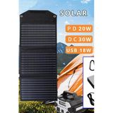 Sh-03 30W Hızlı Şarj Taşınabilir Güneş Enerji Paneli Şarj Istasyonu - SIYAH-(5796)