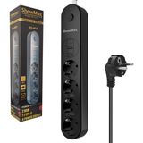 SH-4625 Termal Akım Korumalı Uzatma Kablosu (4priz+2usb+1 Type-C)