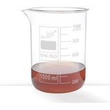S&H Labware 1000 ml Şeffaf Beher Araç Gereçler İçin Cam Hacim Ölçüm Aracı