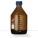 S&H Labware Otoklav Şişesi Pyreks 2000ML Mavi Kapaklı - Şeffaf - 1 Adet