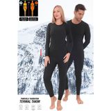 Sh Mağazacılık Unisex Kışlık Pamuklu Yakmayan Termal Içlik, Termal Alt Üst Takım, Termal Fanila Iclik - L - XL - Siyah