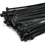 Sh Ticaret 100 Adet Cırt Kelepçe 3,6X370 mm Plastik Siyah Renk Zip Kablo Bağı Çok Amaçlı Bağlama Uzun