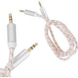 Sh Ticaret 3.5mm Erkek-Erkek Stereo 1 Metre Kutulu Altın Örgülü Aux Kablo, Ses Kablosu, Yüksek Kaliteli S