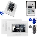 Sh Ticaret 37T4 2 Daire 7'' Nfc Destekli Görüntülü Diafon Kapı Zili Interkom Akıllı Ev Güvenliği S