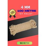 Sh Ticaret 4 mm 100 Metre Jüt Halat Dekoratif Hasır Ip Urgan Süs - 001-Renkli