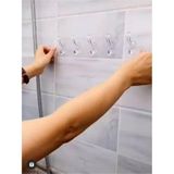 Sh Ticaret 5dm-3 Adet Kendinden Yapışkanlı Güçlü Şeffaf 5'li Askılık - Kapı Arkası Mutfak Duvar Banyo Askı