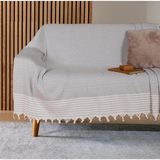 Sh Ticaret Buldan Işi Kaymaz Pamuklu Koltuk Örtüsü 170X210 cm Koltuk Şalı Çekyat Kanepe Örtüsü (Açık Gri) - 001-Renkli - 1 x 32 x 27 cm