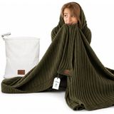 Sh Ticaret Dalisa DENISE%100 Organik Pamuk Battaniye, Gots Sertifikalı, El Örgüsü Tasarım, Yumuşak Lüks, Bi - 001-Renkli - 1 x 32 x 27 cm